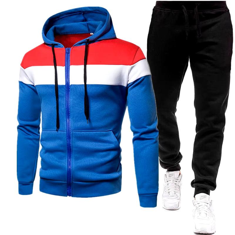 ÜberFit Men’s PowerSet™ – Bold Two-Tone Hoodie & Jogger Combo (For REAL Men Only)